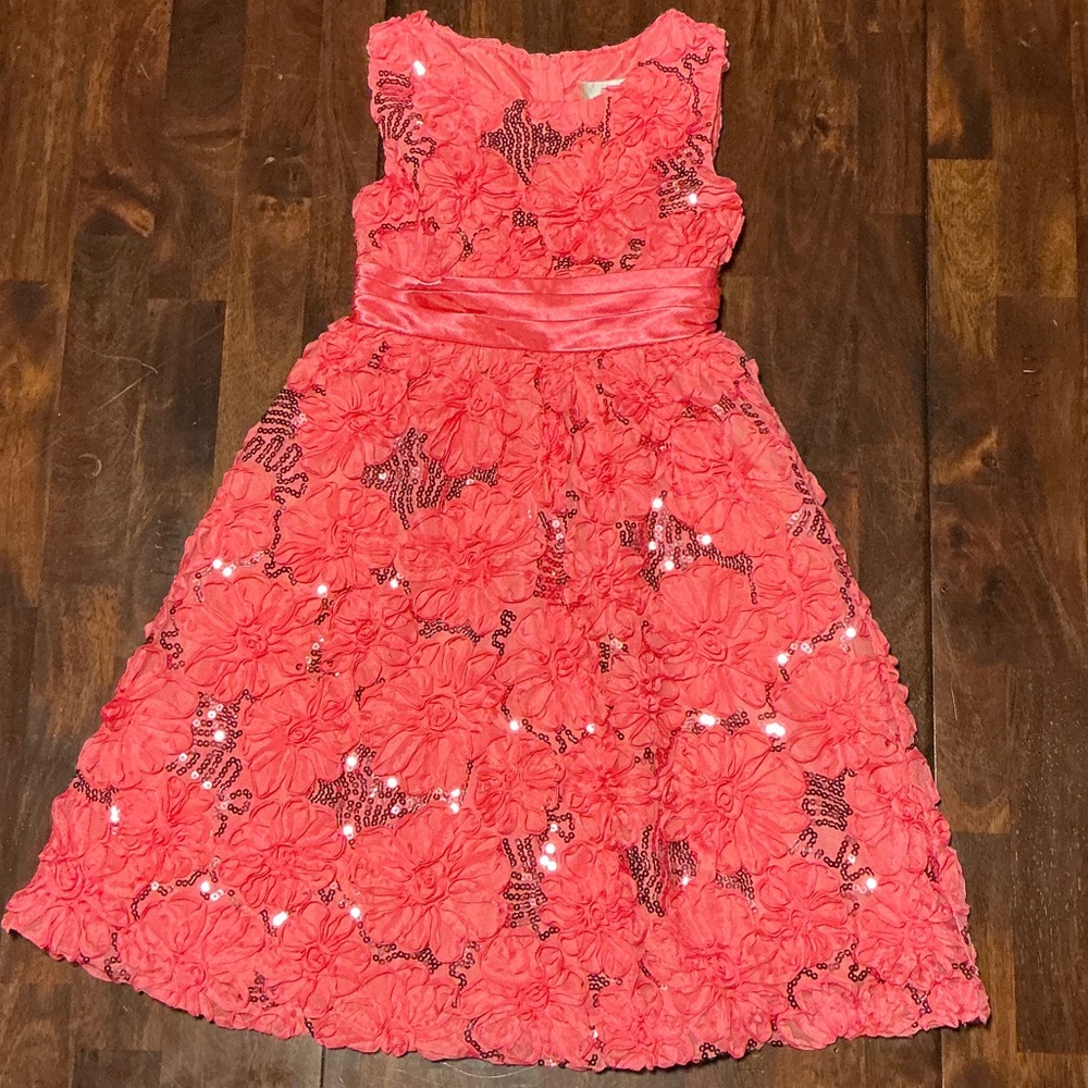 Rare Editions Coral Girls Dress Size 7